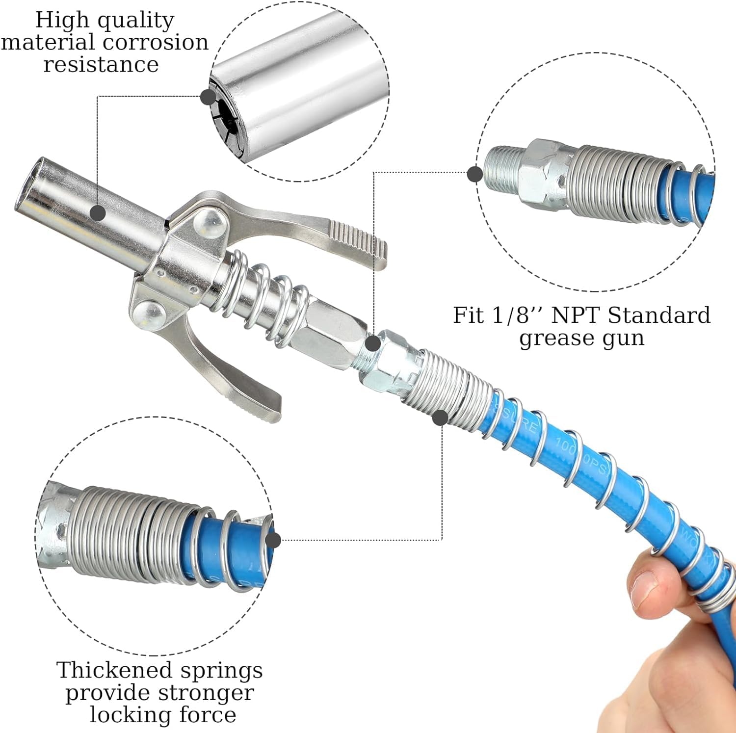 New Double Handle High Pressure Quick Release Grease Coupler